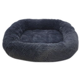 Nobby Hundematte oval aus Plüsch mit Rand dunkelgrau 98 x 78 x 8 cm – Bild 1 von 4