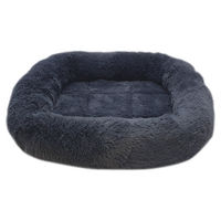 Produktbild von Nobby Hundematte oval aus Plüsch mit Rand dunkelgrau 98 x 78 x 8 cm