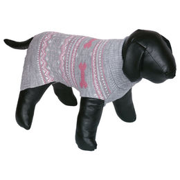 Produktbild von Nobby Hundepullover Mundo aus Mikrofaser hellgrau-pink Länge 29 cm