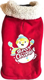 Nobby Hundepullover Snowman rot aus Plüsch – Bild 1 von 4