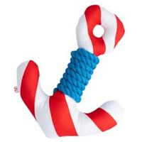 Produktbild von Nobby Hundespielzeug Anker Floating mit Seil als Quietschspielzeug aus Stoff in Weiß-Rot-Blau 24,5 cm - 24,5 cm