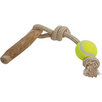 Produktbild von Nobby Hundespielzeug aus Kaffeebaumholz mit Seil und Ball Größe L - 56 cm