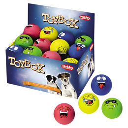 Produktbild von Nobby Hundespielzeug Ball aus Moosgummi mit Gesicht bunt 6,3cm