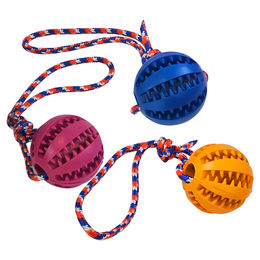 Produktbild von Nobby Hundespielzeug Dental Ball mit Seil aus Vollgummi 7 cm