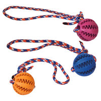 Produktbild von Nobby Hundespielzeug Dental Ball mit Seil aus Vollgummi Durchmesser 5 cm