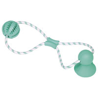 Produktbild von Nobby Hundespielzeug Dental Line Gummi Ball mit Seil zur Zahnpflege 50 cm