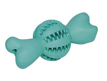 Nobby Hundespielzeug Dental Line Gummiball mit Knochen in Türkis 18 cm - 18 cm – Bild 1 von 2