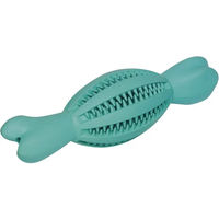 Produktbild von Nobby Hundespielzeug Dental Line Rugbyball aus Gummi mit Knochen in Türkis - 1 Stk.