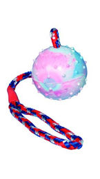 Nobby Hundespielzeug Gummiball mit Seil und Glocke in Bunt - 7 cm – Bild 1 von 3