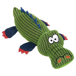 Produktbild von Nobby Hundespielzeug Krokodil aus Nylon und Mesh als grünes Quietschspielzeug für Welpen