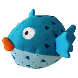 Nobby Hundespielzeug Kugelfisch Floating blaues Plüschspielzeug mit Squeaker 16,5 cm – Bild 1 von 5