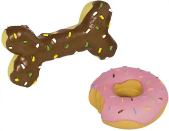 Produktbild von Nobby Hundespielzeug Latex Dessert Quietschspielzeug bunt 12er Packung