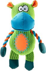 Nobby Hundespielzeug Nilpferd aus Nylon mit Quietschfunktion grün-blau für Welpen 29 cm – Bild 1 von 3