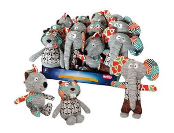 Nobby Hundespielzeug Patchwork Plüschtier mit Squeaker für Welpen Bunt – Bild 1 von 3