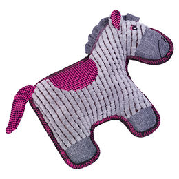 Nobby Hundespielzeug Plüsch Pferd Grau Rosa für Welpen – Bild 1 von 3