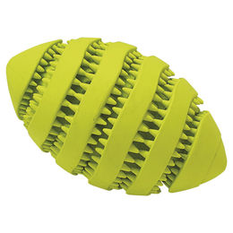 Produktbild von Nobby Hundespielzeug Rugby aus Gummi Gelb für alle Altersstufen und Größen - 15 cm