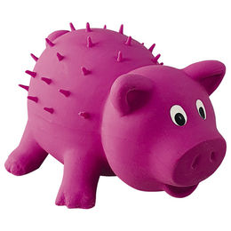 Nobby Hundespielzeug Schwein aus Latex mit Quietschfunktion in Himbeerrot 11 cm - 1 Stk. – Bild 1 von 3