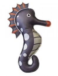 Nobby Hundespielzeug Seepferdchen Floating Stoff-Quietschspielzeug in Grau Orange Weiß – Bild 1 von 2