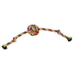 Produktbild von Nobby Hundespielzeug Seil aus Baumwolle mit Ball in Bunt - 298 g
