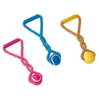 Produktbild von Nobby Hundespielzeug Spielseil aus Baumwolle mit Tennisball und Griff in verschiedenen Farben 33 cm - 1 Stk.