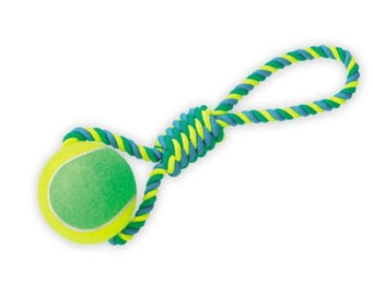 Produktbild von Nobby Hundespielzeug Spielseil aus Baumwolle mit Tennisball XXL in Grün oder Bunt