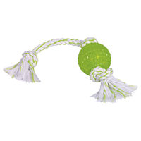 Produktbild von Nobby Hundespielzeug TPR Ball mit Seil Grün - 1 Stk.