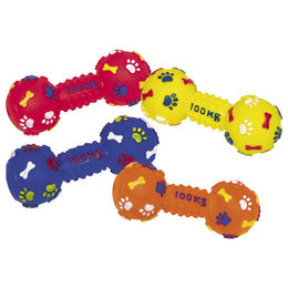 Nobby Hundespielzeug Vinyl Hantel Classic mit Squeaker bunt 14 cm - 1 Stk. – Bild 1 von 3