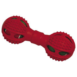 Produktbild von Nobby Hundespielzeug Weihnachtshantel Quietschspielzeug aus Gummi in Grün und Rot