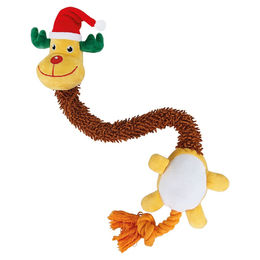Nobby Hundespielzeug Xmas Elch aus Softplüsch und Seil in Braun - 60 cm – Bild 1 von 1