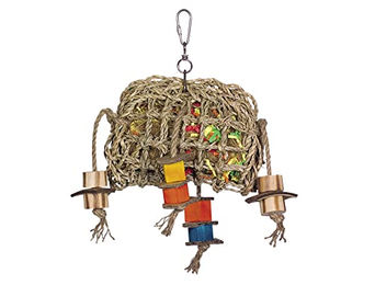 Produktbild von Nobby Käfigspielzeug Seegras Tasche aus Heu und Gras für Vögel und Papageien in Naturbeige