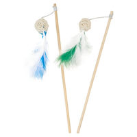 Produktbild von Nobby Katzen-Angel mit buntem Rattanball aus Weide