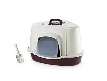 Produktbild von Nobby Katzen Ecktoilette mit Haube Spezial in Rot aus Kunststoff 70 x 57 x 48 cm