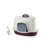 Produktbild von Nobby Katzen Ecktoilette mit Haube Spezial in Rot aus Kunststoff 70 x 57 x 48 cm
