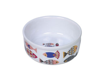 Produktbild von Nobby Katzen Futternapf aus Keramik Fisch Design Weiß Bunt Ø 13,5 cm - 0,25 l