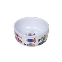 Produktbild von Nobby Katzen Futternapf aus Keramik Fisch Design Weiß Bunt Ø 13,5 cm - 0,25 l