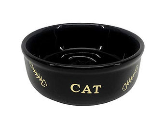 Nobby Katzen Futternapf aus Keramik Golden Cat Schwarz Gold 0,25 l - 0,25 l – Bild 1 von 2