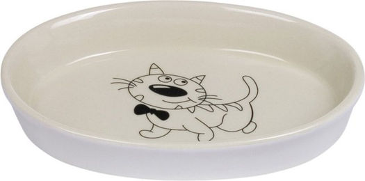 Produktbild von Nobby Katzen Futternapf aus Keramik in Beige/Weiß für Adult