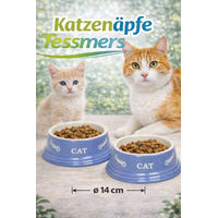 Produktbild von Nobby Katzen Futternapf aus Keramik in Blau und Beige 14 cm