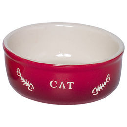 Produktbild von Nobby Katzen Futternapf aus Keramik in Rot Weiß Gradient - 250 ml