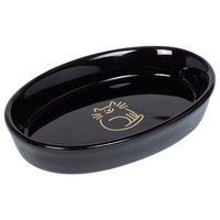 Produktbild von Nobby Katzen Futternapf aus Keramik oval Golden Cat schwarz Gold 17 x 11 x 2,5 cm 0,12 l - 0,12 l