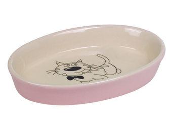 Nobby Katzen Futternapf aus Keramik oval rosa beige - 0,12 l – Bild 1 von 5