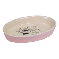 Produktbild von Nobby Katzen Futternapf aus Keramik oval rosa beige - 0,12 l