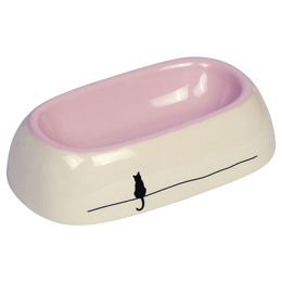 Produktbild von Nobby Katzen Futternapf aus Keramik Tabby pink/creme