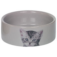 Produktbild von Nobby Katzen Keramik Napf Cute Grau für Kitten - 0,25 l