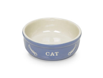 Nobby Katzen Keramiknapf Cat hellblau beige 13,5 x 5 cm - 1 Stk. – Bild 1 von 7