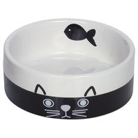 Produktbild von Nobby Katzen Keramiknapf Face schwarz weiß Ø 12,0 x 4,5 cm - 1 Stk.