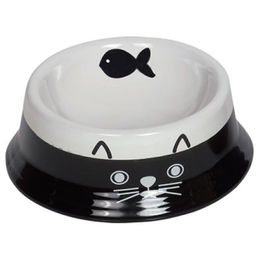 Nobby Katzen Keramiknapf Face schwarz weiß Ø 14,0 x 4,8 cm - 140 ml – Bild 1 von 2