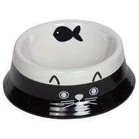 Produktbild von Nobby Katzen Keramiknapf Face schwarz weiß Ø 14,0 x 4,8 cm - 140 ml