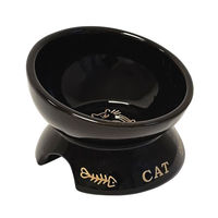 Produktbild von Nobby Katzen Keramiknapf Golden Cat schwarz und gold erhöht