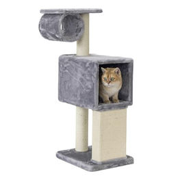 Nobby Katzen Kratzbaum Fina grau mit Sisal und Kuschelhöhle 84 cm – Bild 1 von 5